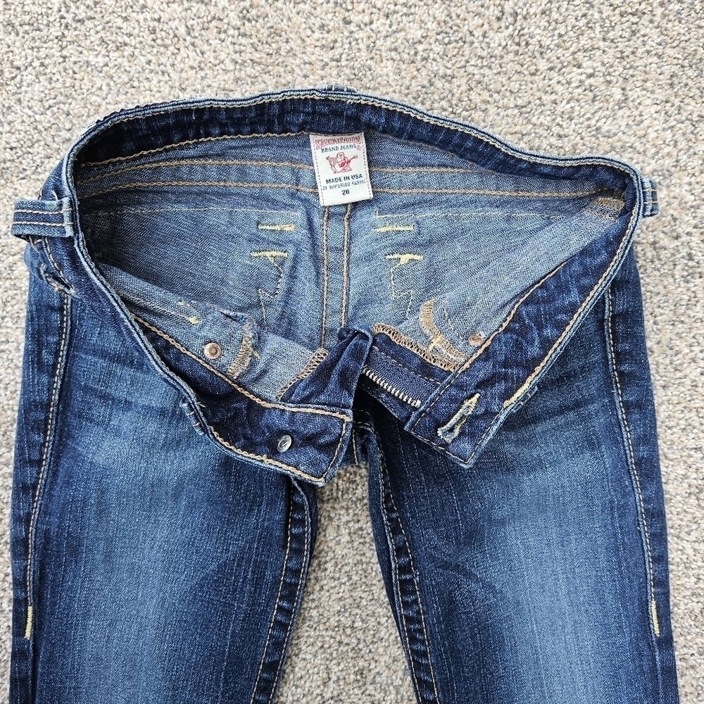True Religion World Tour JULIE Skinny Jeans MADE IN USA Flap Pockets Size 26 - Picture 6 of 16